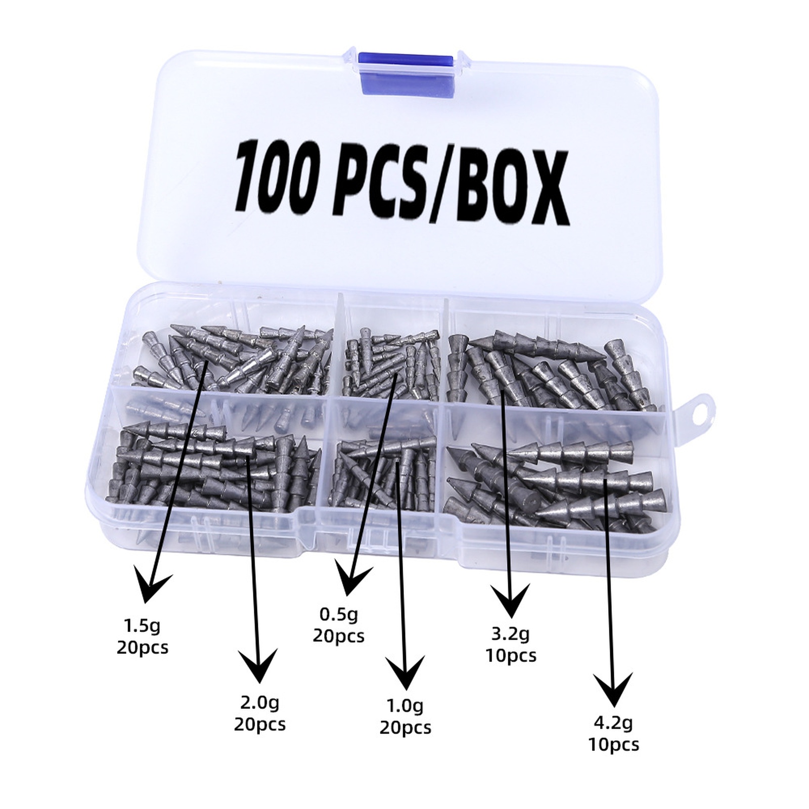 Tungsten Sinkers - أوزان تنجستن للأظافر 100 قطعة، أوزان