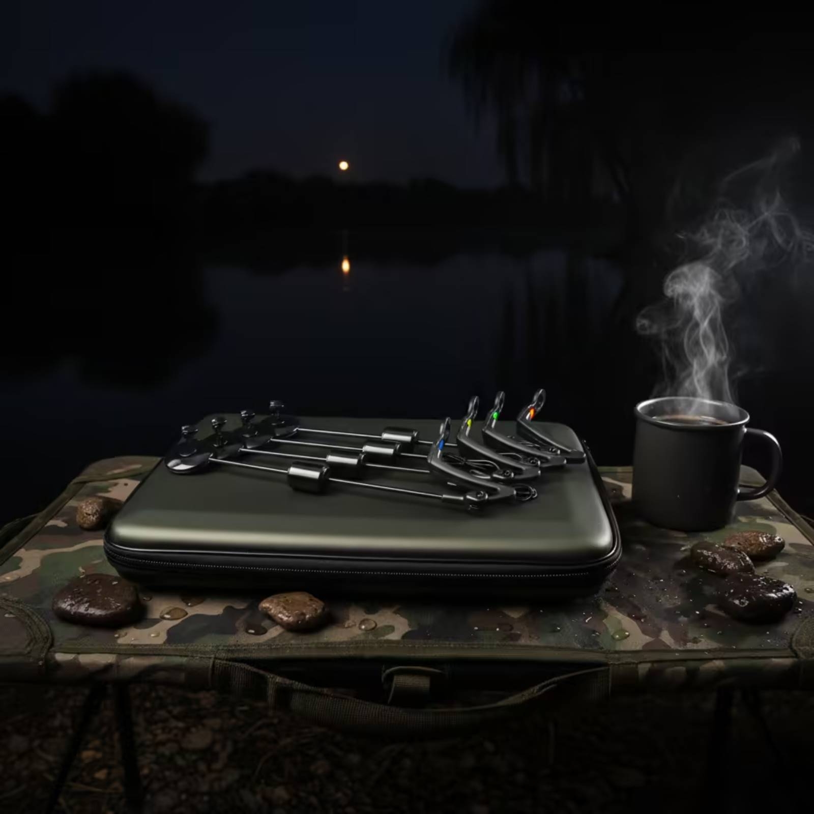 4 قطع من مؤشر عضّة الصيد المحم - مراجعة Bite Alarm Fishing وسعره